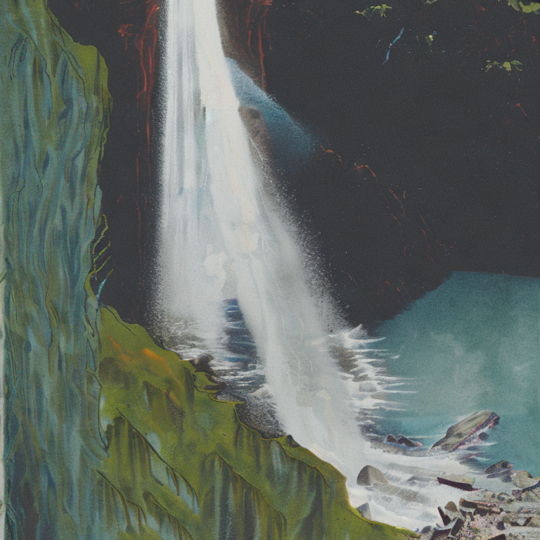 Waterfall Cascading Down a Cliff